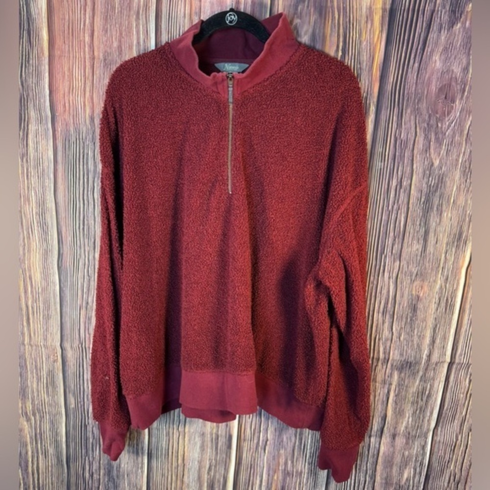 Naturals Half-Zip Burgandy Fleece Size 2X